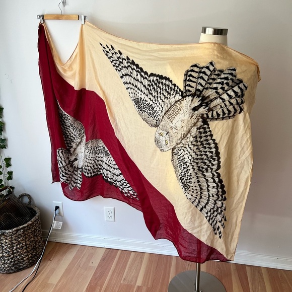 Owl Scarf Extra Large Hedwig Unique Snowy Owl Winter Fall - Picture 5 of 6